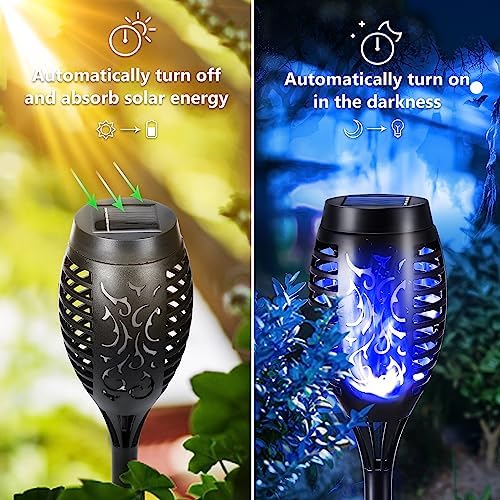 Toodour Solar Torch Flame Lights, 6 Pack Solar Halloween Lights Outdoor - Image 2