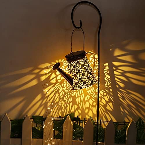 Solar Watering Can Light,Large Metal Hanging Garden Decorative Lights by ZUSONUD