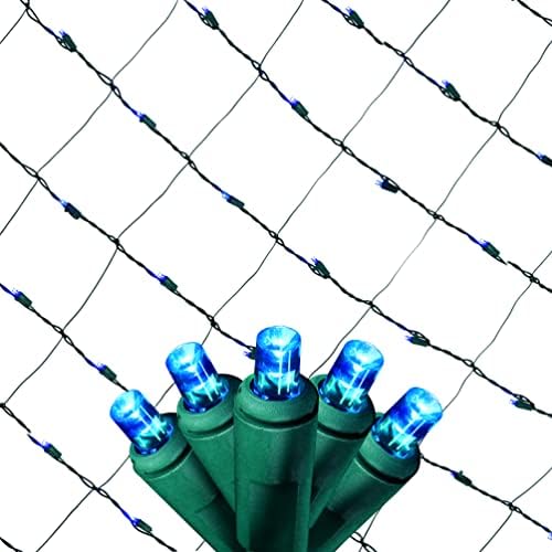 Christmas Light Net – 150 LED Blue Mesh Lights - 4 ft x 6 ft – Outdoor/Indoor – Net Lights for Bushes, Hedges or Trees - Image 3