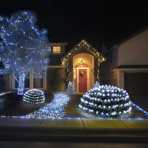 BlcTec Christmas Net Lights 360 LED 9.8ft x 6.6ft Outdoor Christmas Lights with 8 Modes, Timer, Connectable, Waterproof for Trees, Bushes, Shrubs, Yard Outdoor Decorations, Cool White - Image 7