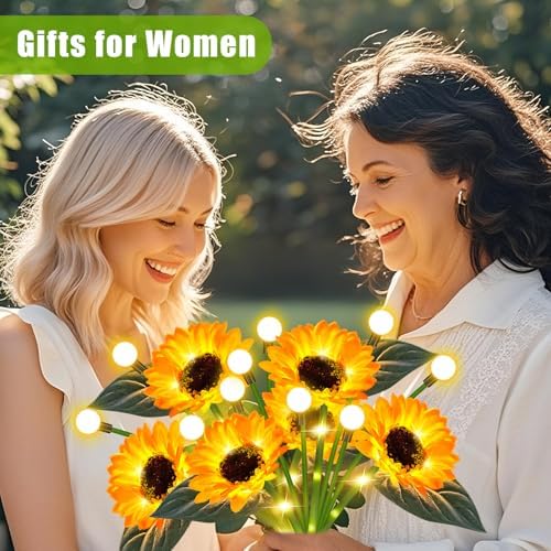 2 Pack Solar Sunflower Lights Waterproof Outdoor - Image 5