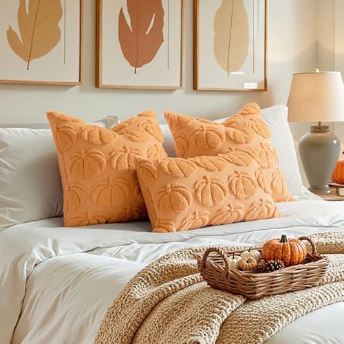 MIULEE Fall Pillow Covers Pumpkin Fall Decor 24x24 Pumpkin - Image 3