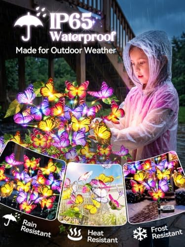 Solar Garden Lights, 3 Pack Decorative Solar Butterfly Lights Outdoor - Image 5