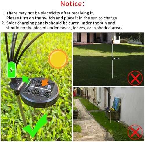 JJGoo Solar Firework Lights, 2 Pack 120 LEDs 2 Lighting Modes Solar Garden Lights Outdoor Waterproof for Yard Patio Walkway Pathway Party Wedding Christmas Decorative- Cool White - Image 5