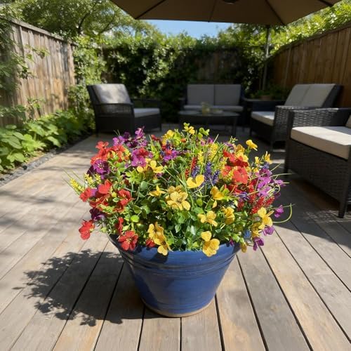 Hommyea Artificial Fake Flowers Plants for Outdoors Silk Spring Home Decor - Image 3