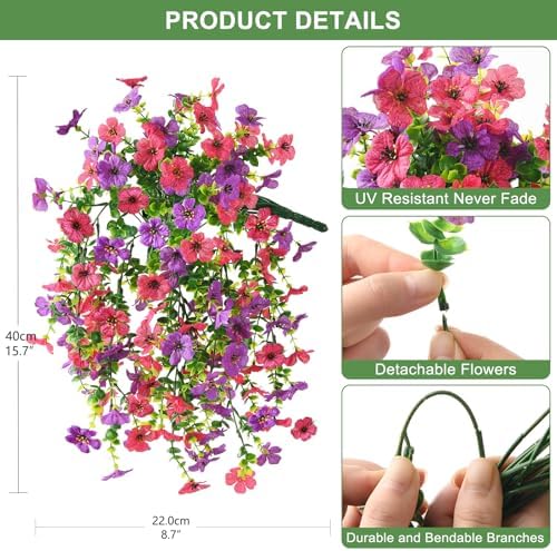 ZFProcess Artificial Hanging Flowers for Outdoors Spring Summer Decoration - Image 2