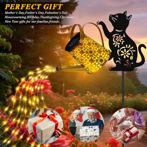Solar Garden Lights Outdoor Decor, Cat Watering Can Lights for Yard, 1 Pack - Image 5