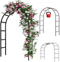 Adorox 7.8ft Garden Arch Trellis for Climbing Plants, Metal Arch Frame, Pumpkin Archway Outdoor Garden Arbors and Arches for Halloween Christmas Birthday Party Baby Shower Decoration(Black) by ADOROX