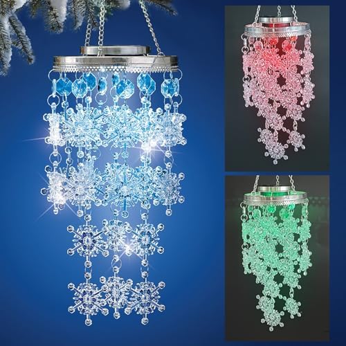 Christmas Wind Chimes for Outside,Solar Snowflakes Hanging Mobile Decor by HokfirmHomeDecorGarden