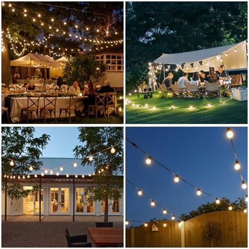 Outdoor String Lights, 25FT with 12 LED G40 Bulbs, Waterproof, Cord Powered - Image 5
