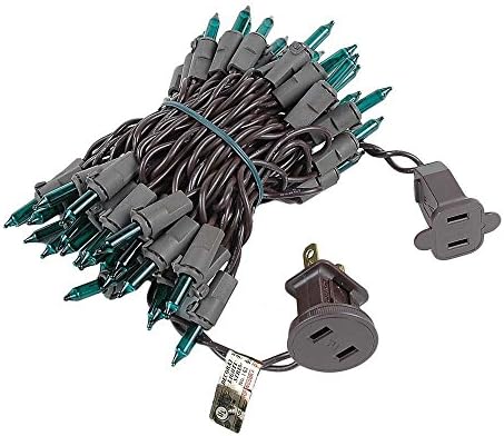 Novelty Lights 11 Feet 50 Bulbs Green Incandescent Mini Lights, Brown Wire - Image 5