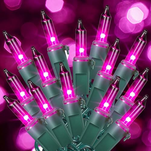 woohaha Purple Halloween Mini Lights, 2 Pack 50 Count 13FT Green Wire by Woohaha