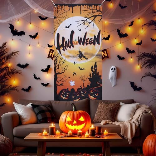Halloween Decorations Door Cover Decor for Front Door Porch Outdoor Decor Window Wall - Image 3