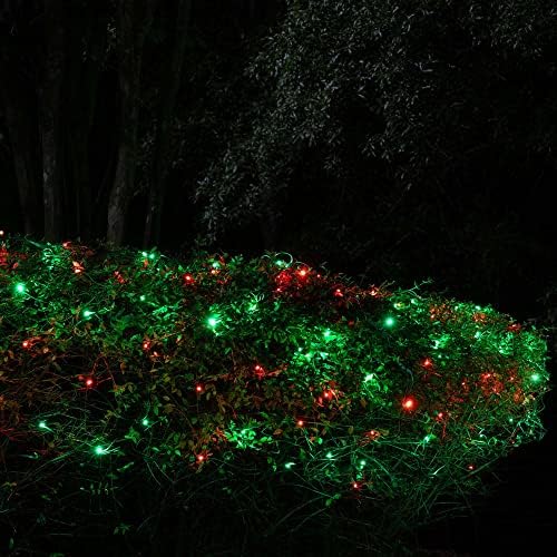 Wintergreen Lighting Set of 100 LED Red and Green Net Lights –Christmas Net Lights, Outdoor Christmas Decorations, Green Wire (4 x 6 ft, 5mm Lights, Red/Green) - Image 4