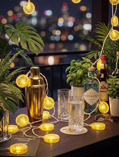GOOTHY Lemon String Lights Plug in, 8.5Ft Outdoor Fairy Decorations String Lights with 10 LED Yellow Lemon Slice Lights, Hanging Novelty Summer Patio Lights for Garden Kitchen Christmas Wedding Party - Image 5