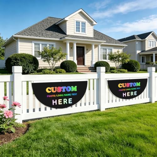 Design Custom Photo Semicircular Hanging Decorative Bunting Flag 2pcs - Image 5