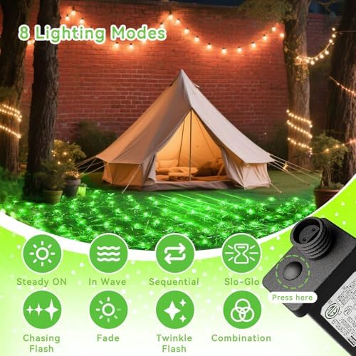 LitHome 14.8FT x 5FT Christmas Net Lights Outdoor Mesh Lights Connectable - Image 4