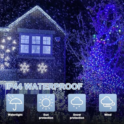 33FT 100 LED Blue White String Lights, 16 Modes Plug In Mini Fairy Lights, Waterproof Outdoor Christmas Lights for Hanukkah, July 4th Patriotic Decor, Xmas Tree Garland Bedroom Ocean Party Decoration - Image 2