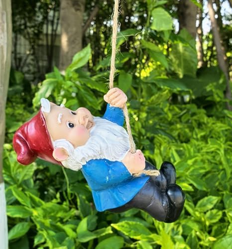 Gnome Garden Decoration Climbing Tree Decor Outdoor,Fairy Door Tree Face Figurine Lawn Patio Decor,Funny Climbing Elves Tree Peeker Sculpture Yard Art - Image 6
