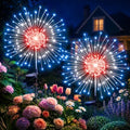 Anordsem Solar Firework Lights Outdoor Garden Fairy Lights 2 Pack Red Blue by Anordsem