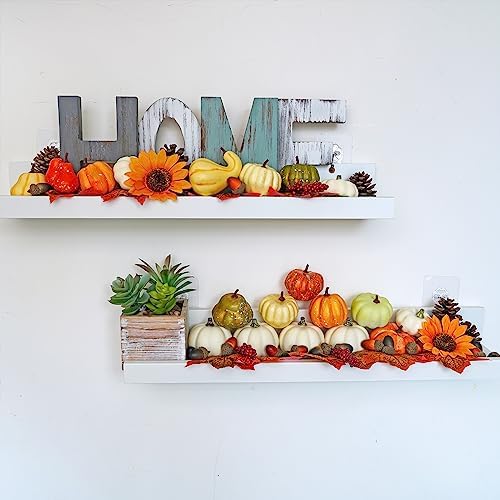 Winlyn 60 Pcs Assorted Small Artificial Pumpkins and Gourds with Acorns Pinecones Maple Leaves Sunflowers Fall Harvest Decoration Set for Thanksgiving Halloween Bowl Filler Table Centerpiece Wreaths - Image 7