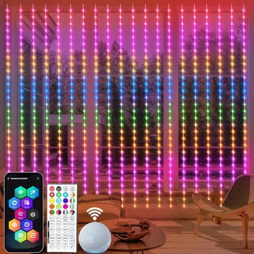 echosari 20Ft x 10Ft Smart Curtain Lights Compatible with Alexa by echosari