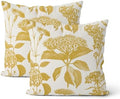 Mustard Yellow Pillow Covers 18x18 Inch 2 Pcs Boho Vintage Floral Decor Throw Pillows Hydrangea Flower Summer Outdoor Farmhouse Neutral Accent Decoration Pillowcase Linen Cushion Cover for Sofa by DAFENA
