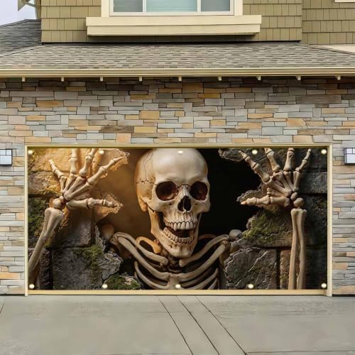 16x7FT Halloween Garage Door Banner Large Hanging Backdrop Decor - Image 5