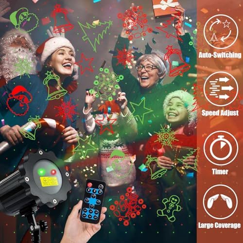Brighter Christmas Projector Lights Outdoor, Waterproof Laser Christmas Projector with Remote, Christmas Spotlight Decorations for Party Yard Garden Outdoor Indoor - Image 6