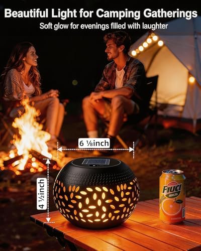 Solar Lanterns Outdoor Waterproof, Flickering Flame Solar Table Lantern - Image 3