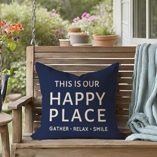 Outdoor Decorative Throw Pillow Covers 18x18 Inch Set of 2, Blue - Image 7