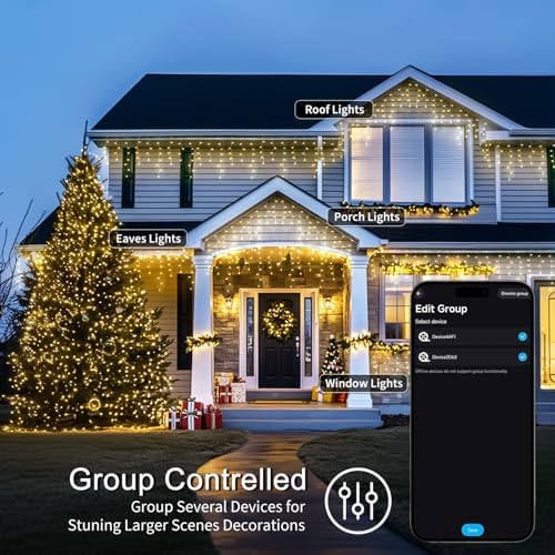 JMEXSUSS 400 LED Smart RGB Icicle Lights for Outside - Image 5