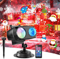 8-Pattern Christmas Projector Lights Outdoor 2-in-1, Holiday Projector Lights Outdoor 26 Effects (Projection Card +3D Ocean Wave) with Timer, Halloween Christmas Decorations Lighting for Party Decor by Fussion