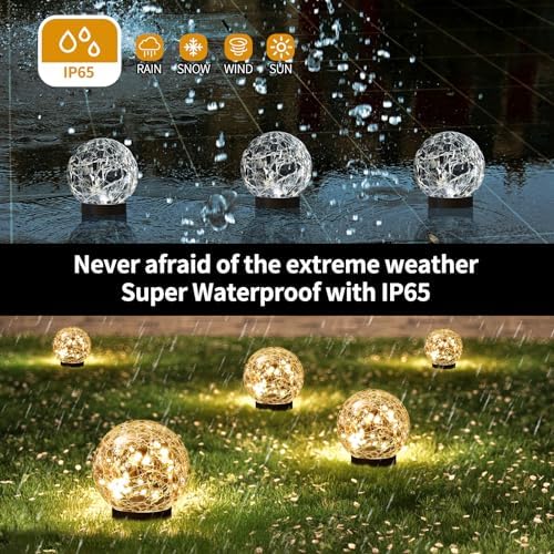 JKIMK Solar Globe Lights Outdoor Waterproof-Solar Balls for Garden - Image 4