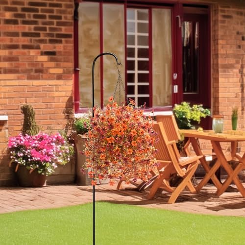 IINQCMY Artificial Flowers Fall Hanging Baskets Outdoors Fake Mums - Image 3