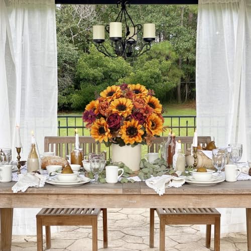 GTIDEA 8 Bundles Fall Artificial Flowers Bouquet, Fake Sunflowers Flowers - Image 4