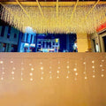 LED Ceiling Icicle Lights, 16.4FT 112 LEDs 8 Modes Twinkle Christmas Hanging Fairy String Horizontal Curtain Lights for Parties Mall Patio Yard Indoor Outdoor Decoration Warm White, 5M04 by LOFTOLMEA