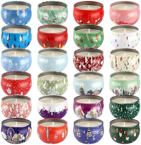 24 Pack Christmas Advent Scented Candles Gift - Aromatherapy Candle, 2.5oz Natural Soy Wax with Long Lasting Burn Time, Perfect for Christmas Countdown, Thanksgiving Gifts for Women & Home Decor - Image 3