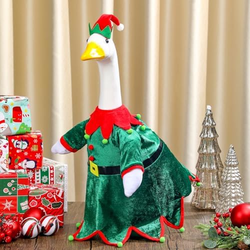 Cutecrop Christmas Goose Outfit Clothes Elf Red Green Costume 23" - Image 6