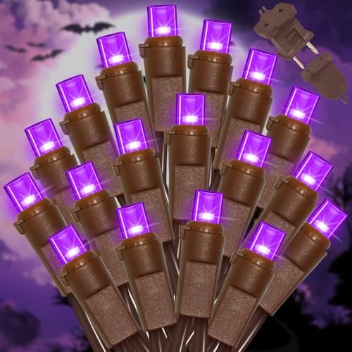LAMPHOME Purple Halloween Lights, 21.6FT100 LED Halloween String Lights, Waterproof & Connectable Mini Christmas Light, Plug in for Indoor Outdoor Holiday Christmas Party Bedroom Decorations by ULL