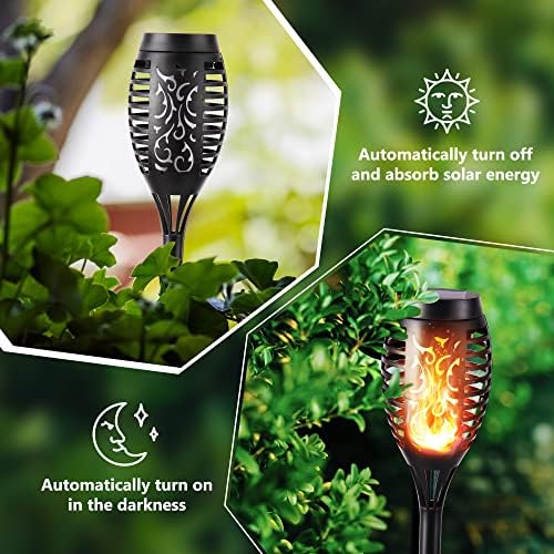 Toodour Solar Torch Flame Lights, 6 Pack Solar Halloween Lights Outdoor - Image 4