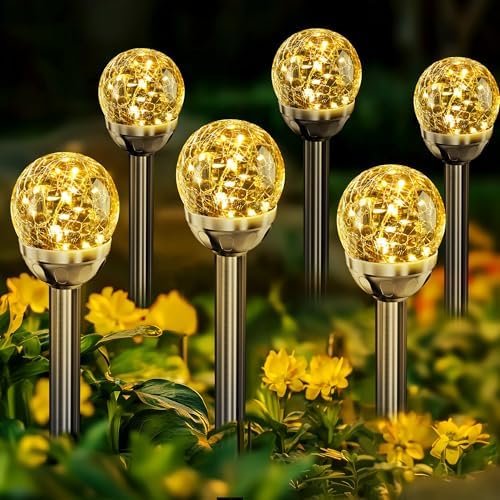SOLPEX Solar Garden Lights Outdoor, 6 Pack Warm White Solar Lights Outdoor by Solpex