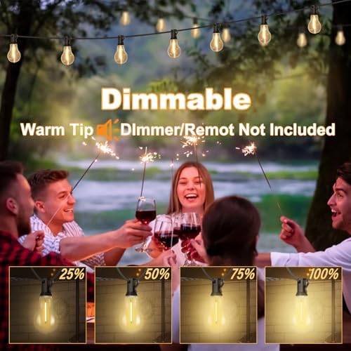 75FT Outdoor String Lights with 35 Bulbs(2FT Spacing), 3 Spare Bulbs - Image 4