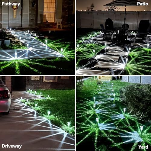 10 Pack Solar Pathway Lights Outdoor Waterproof, Cool White LED - Image 4