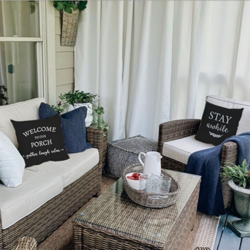 PANDICORN Outdoor Throw Pillow Covers 20x20 Inch Set of 2, Black - Image 6