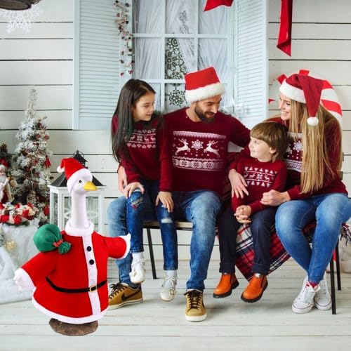Celltestria Christmas Goose Outfits Santa Claus Goose Clothes Cute Xmas Winter Lawn Porch Goose Costume for 23" Geese Outdoor Patio Yard Lawn Garden Decoration - Image 7