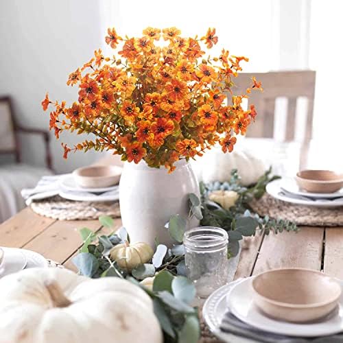 10 Bundles Artificial Fall Flowers Outdoor UV Resistant Fake Flowers - Image 2
