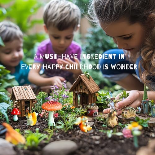 Fairy Garden Accessories, 7 Pieces Squirrel & Hedgehog Resin Figures with Acorn & Mushroom, Handmade Miniature Decor, Garden Miniatures and Home Decorations, Perfect DIY Gift - Image 3