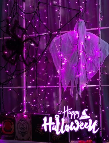 Hopolon Purple Halloween Mini Lights, 2 Pack 50 Count 13FT Black Wire - Image 5