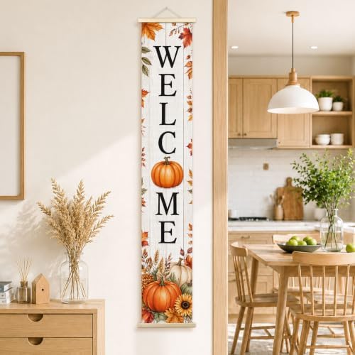 Farmhouse Fall Welcome Porch Door Banner Wall Decorations 8x47 - Image 5